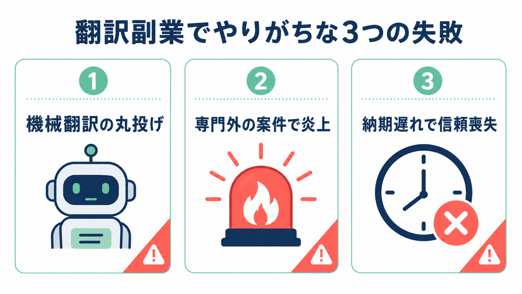 翻訳副業でやりがちな3つの失敗